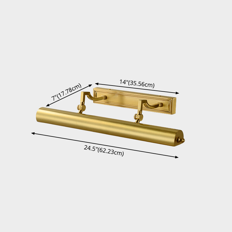 Luces de apliques de tocador de cilindro tradicional posmoderna Luz de montaje en la pared de latón lámpara para baño