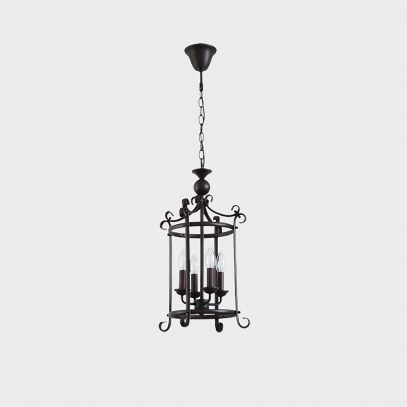 Black Chandelier Hanging Light Fixture Retro Metal Lantern Chandelier Hanging Light Fixture