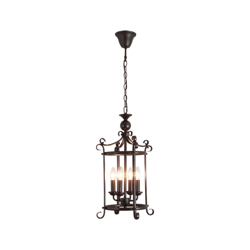 Black Chandelier Hanging Light Fixture Retro Metal Lantern Chandelier Hanging Light Fixture