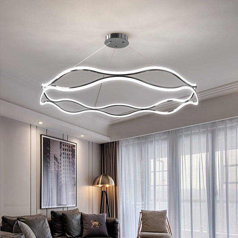 Luci a soffitto a 3 livelli a 3 livelli contemporanei lampadario in alluminio marrone in alluminio per soggiorno