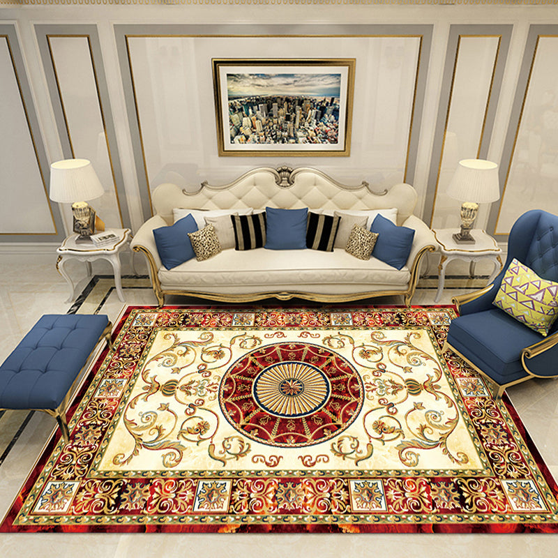 Tapis de luxe multicolore Polyester tapis d'Europe Floral Intérieur Rapport sans glissement pour décoration de la maison