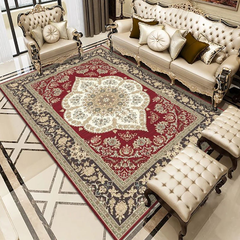 Elegant Multicolor Classic Carpet Polyester Medallion Indoor Rug Stain Resistant Rug for Home Decor