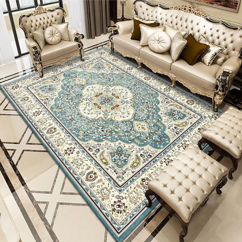 Elegant Multicolor Classic Carpet Polyester Medallion Indoor Rug Stain Resistant Rug for Home Decor