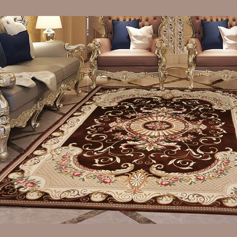 Solid Color Luxury Area Carpet Polyester Concentric Circle Indoor Rug Easy Care Carpet for Bedroom