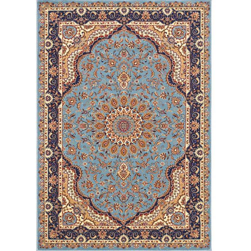 Multicoloe Antique Area Carpet Polyester Flower Indoor Rug Anti-Slip Backing Carpet for Living Room