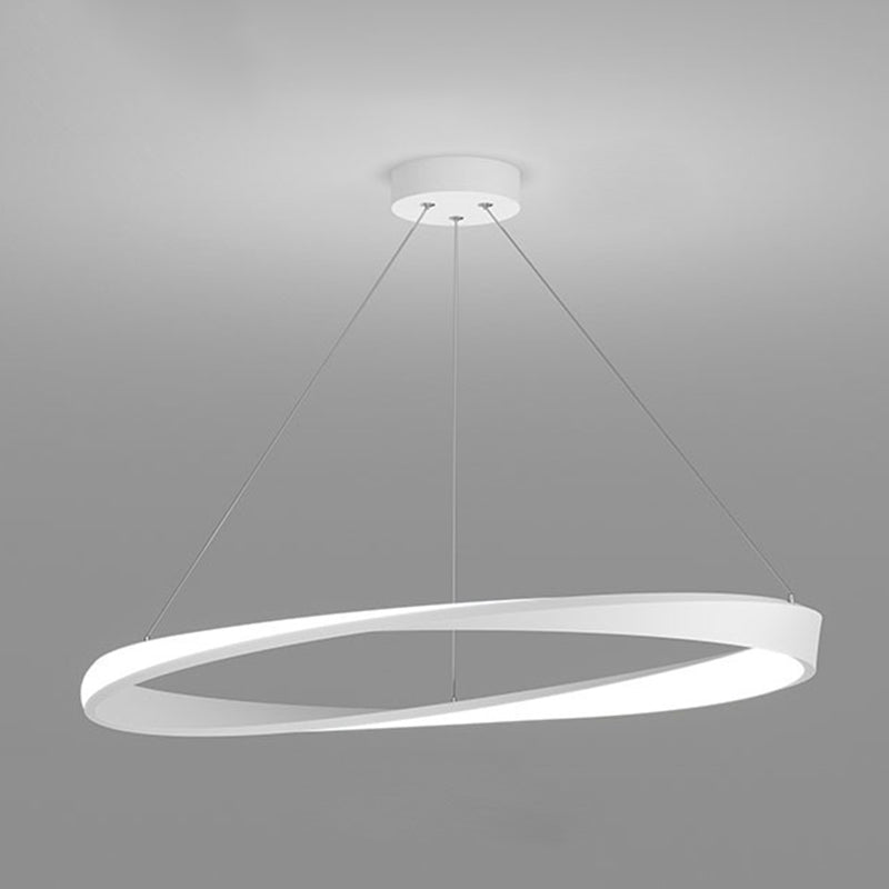 LED linéaire à la mode moderne lampe suspendue en fer forgé en fer intérieur léger avec une teinte acrylique