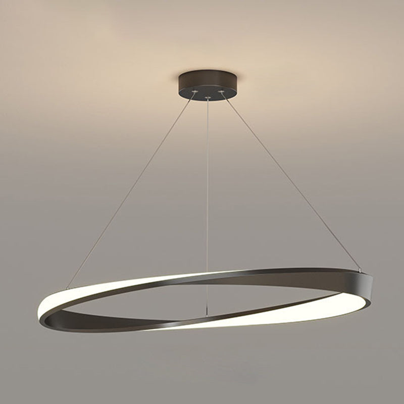 LED linéaire à la mode moderne lampe suspendue en fer forgé en fer intérieur léger avec une teinte acrylique