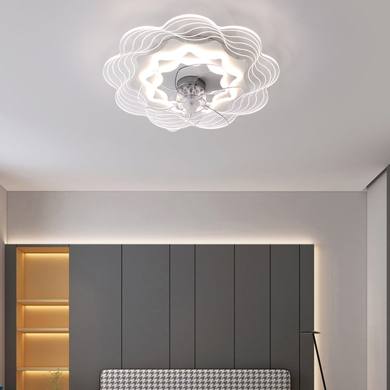 Ultrathin Acrylic Flush Ceiling Fan Light Minimalist LED Semi Flush Mount Lamp for Bedroom