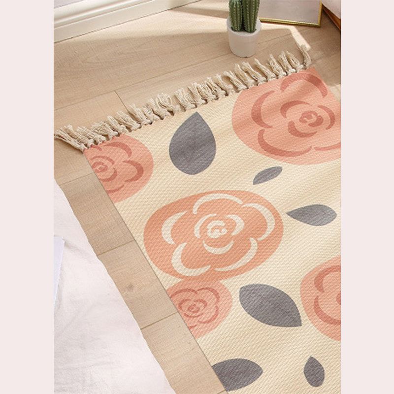 Plantes jaunes Tapis de tapis de tapis de tapis occasionnel Tapis lavable pour décoration intérieure