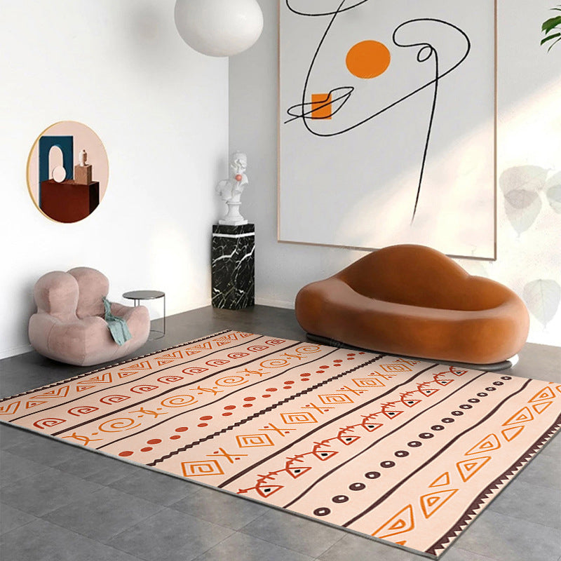 Nostalgia Indoor Rug Polyester Tribal Pattern Rug Washable Area Carpet for Home Decoration