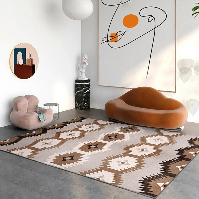 Nostalgia Indoor Rug Polyester Tribal Pattern Rug Washable Area Carpet for Home Decoration