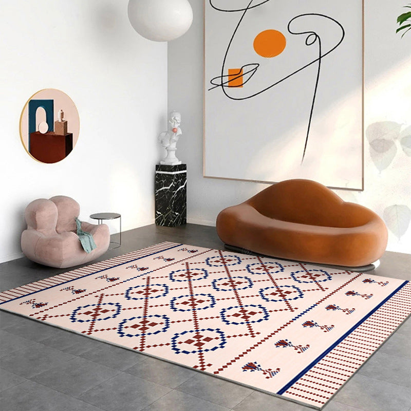 Nostalgia Indoor Rug Polyester Tribal Pattern Rug Washable Area Carpet for Home Decoration