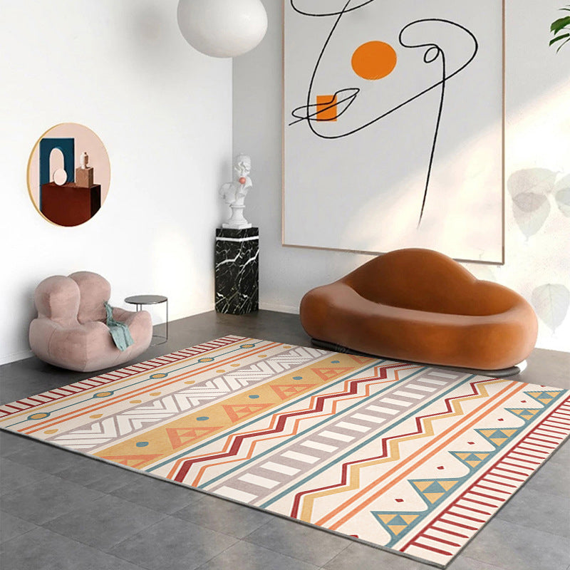 Nostalgia Indoor Rug Polyester Tribal Pattern Rug Washable Area Carpet for Home Decoration