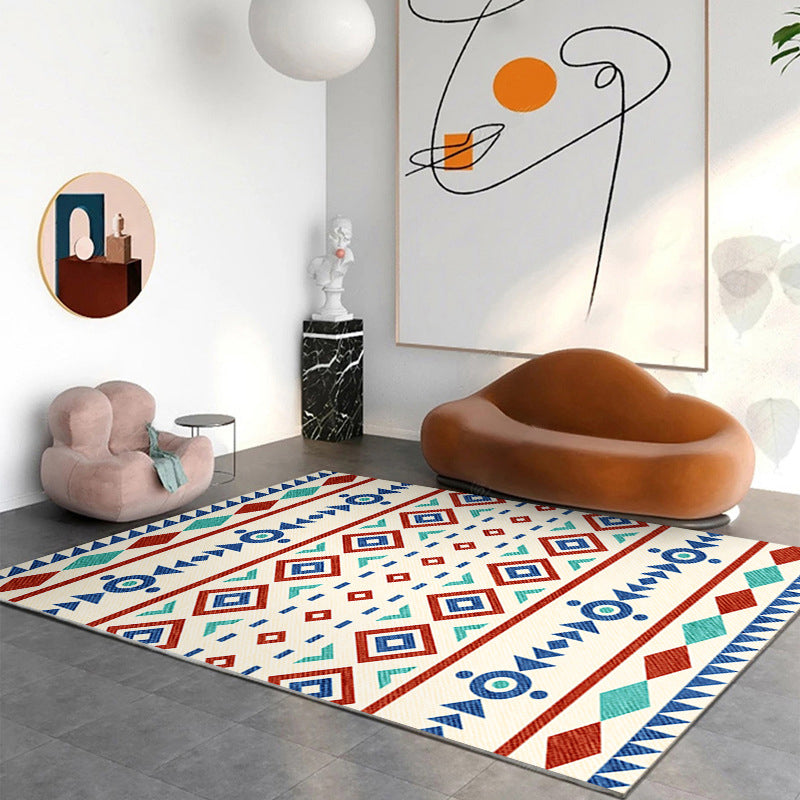 Nostalgia Indoor Rug Polyester Tribal Pattern Rug Washable Area Carpet for Home Decoration