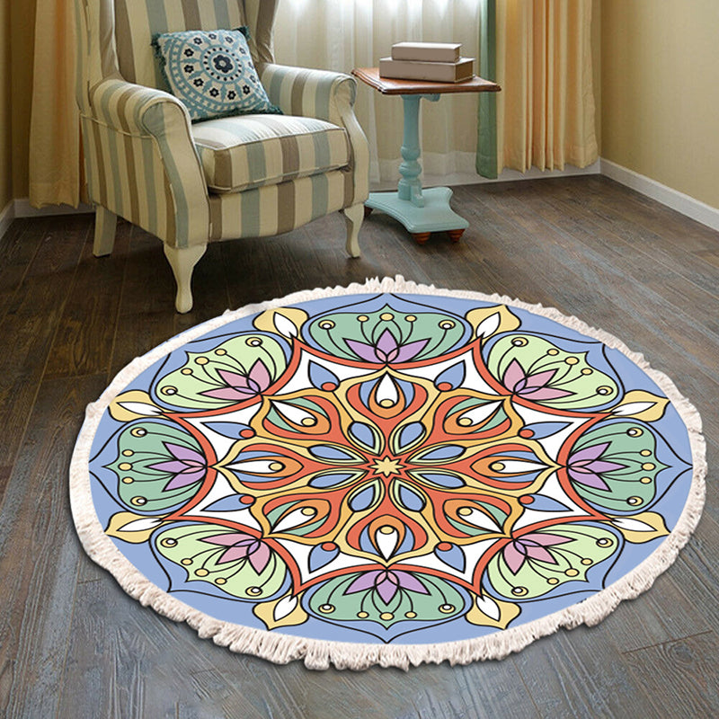 Round Bohemian Living Sala alfombra del patrón nacional alfombra alfombra de algodón de algodón