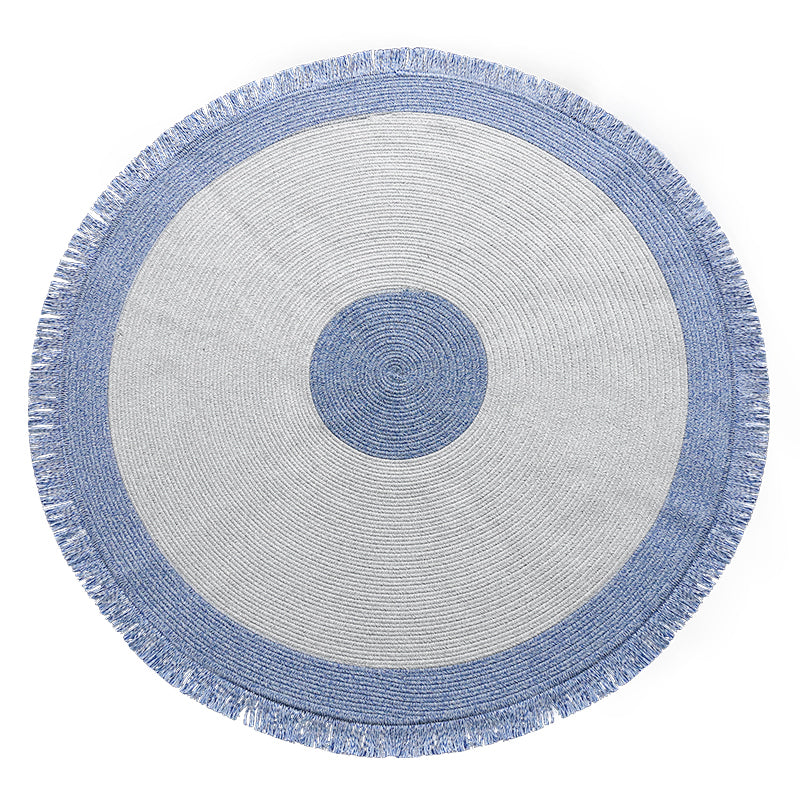 Tapis rond au tapis rond Couleur solide moderne Coton Mélangez tapis pour le salon