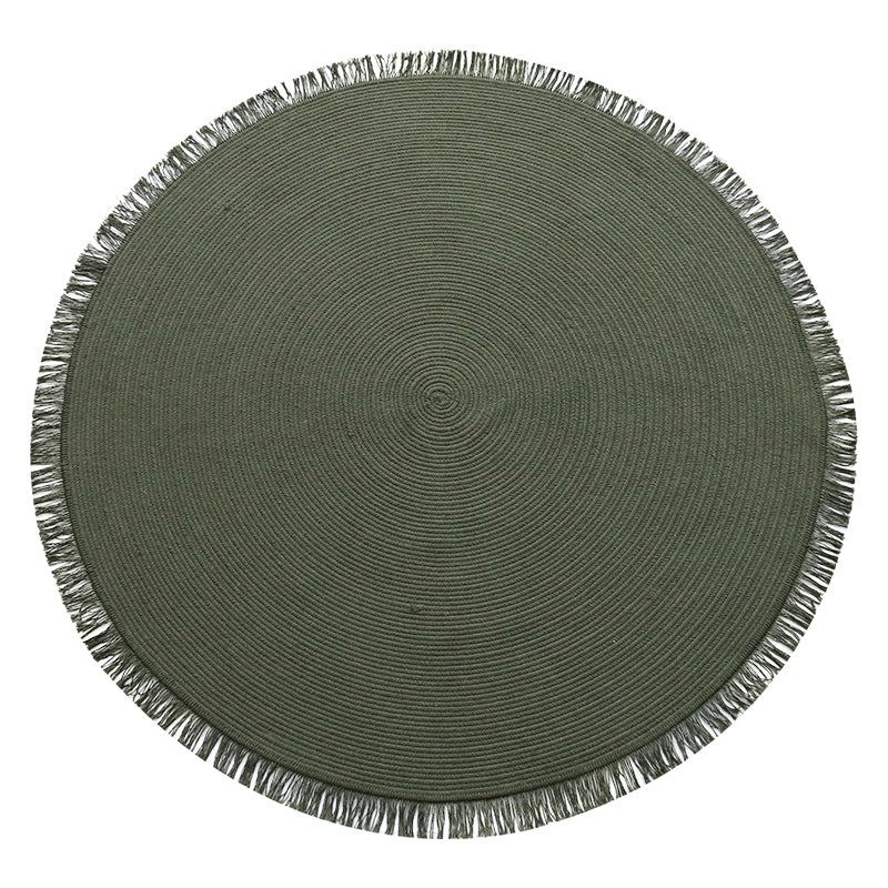 Ronde binnen vloerkleed vaste kleur moderne katoenen blend gebied tapijt voor woonkamer