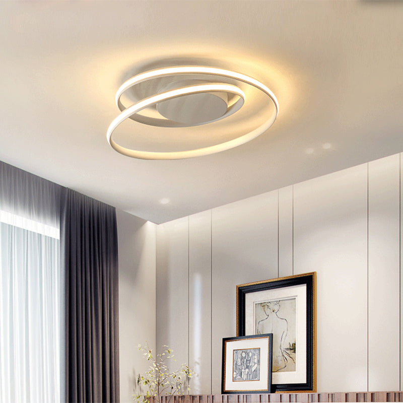 Modern Creative Linear LED Ceiling Light Aluminium Flush Mount with Silicone Shade