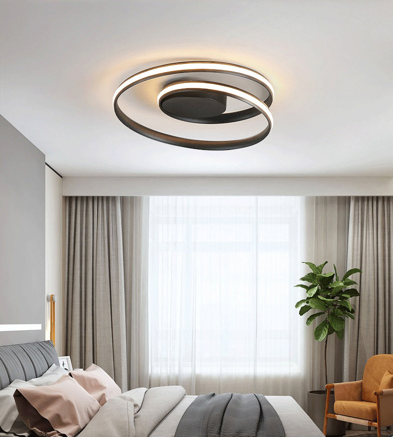 Modern Creative Linear LED Ceiling Light Aluminium Flush Mount with Silicone Shade