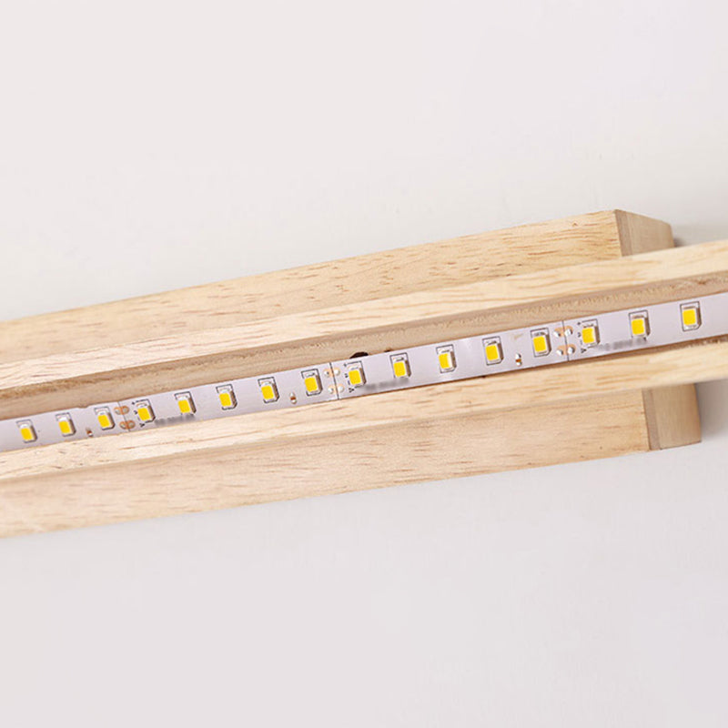 Lámpara de pared LED de color logarítmico en moderna luz de pared lineal de madera de estilo conciso con sombra acrílica