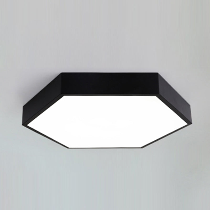 Moderne Creatieve Hexagon LED Plafond Licht Gelakte Ijzer Macaron Flush Mount met Acryl Shade