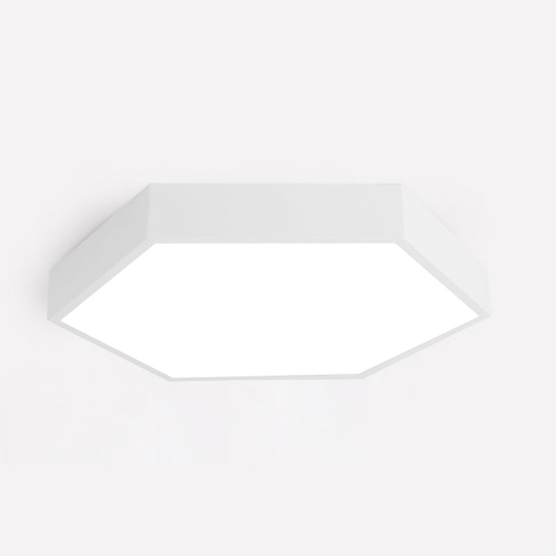 Moderne Creatieve Hexagon LED Plafond Licht Gelakte Ijzer Macaron Flush Mount met Acryl Shade