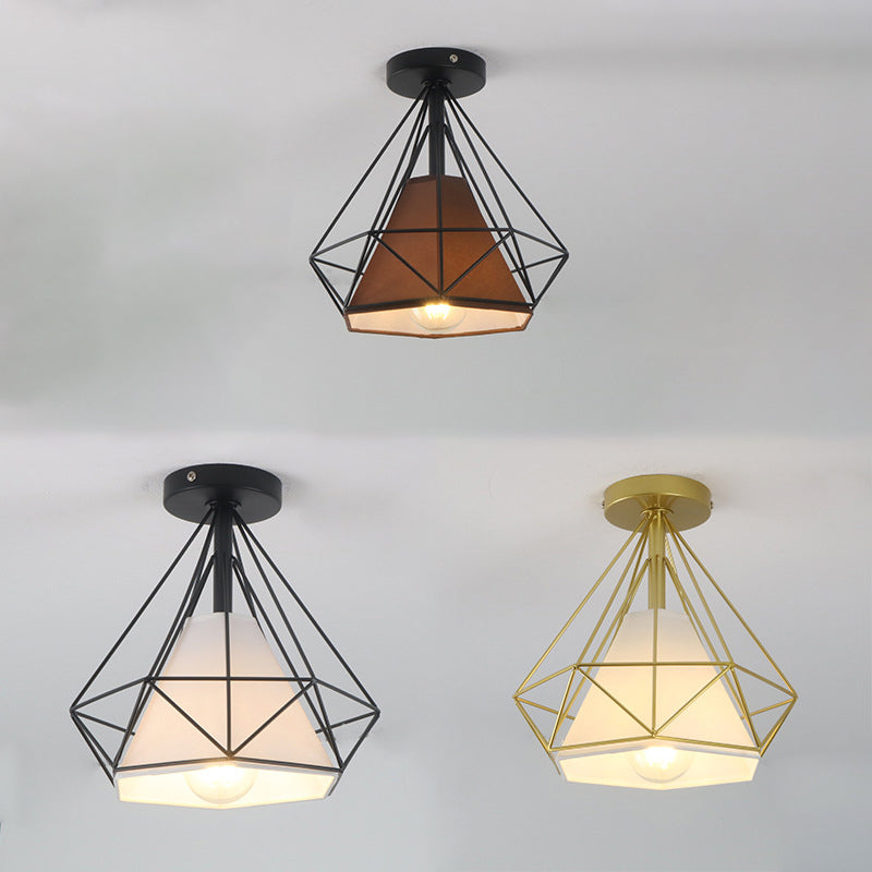 Diamond Semi Flush Mount Lighture Lighting Industrial Metallic Techo Candelier para dormitorio