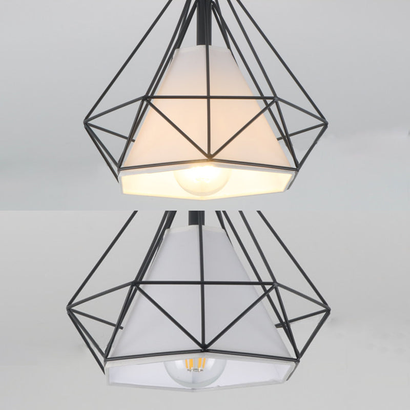 Diamond Semi Flush Mount Light Fixture Industrial Metallic Ceiling Mount Chandelier for Bedroom