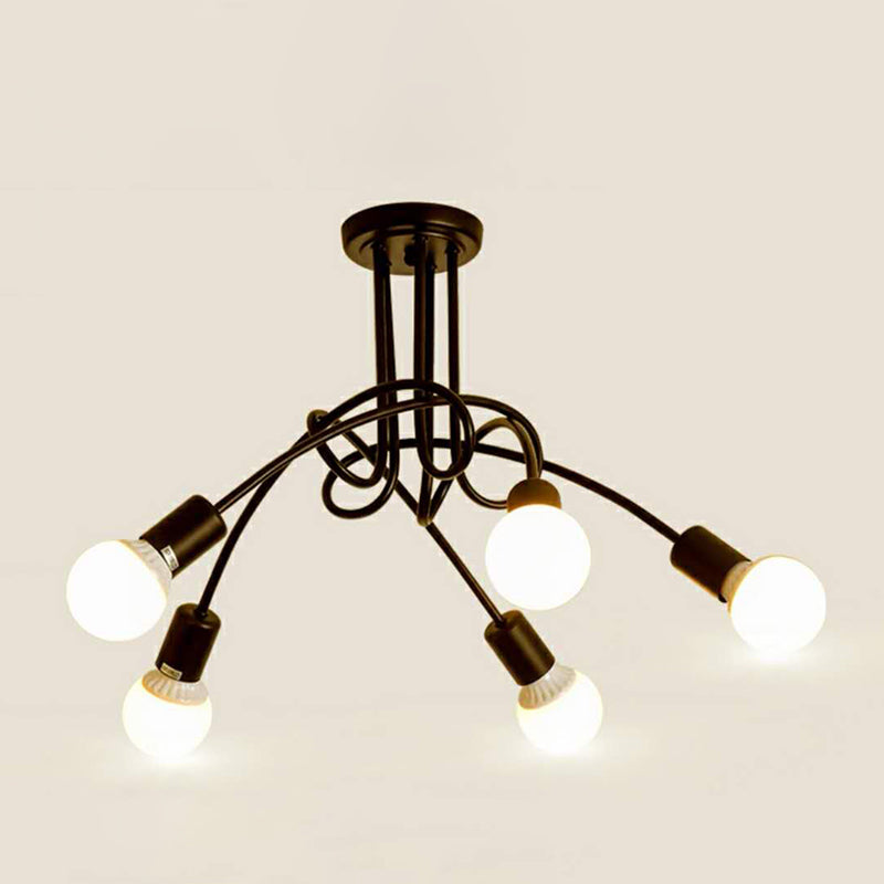 Bulbo desnudo Semi Flush Mounting Lighting de metal de estilo loft Semi Flush Mount Lighture