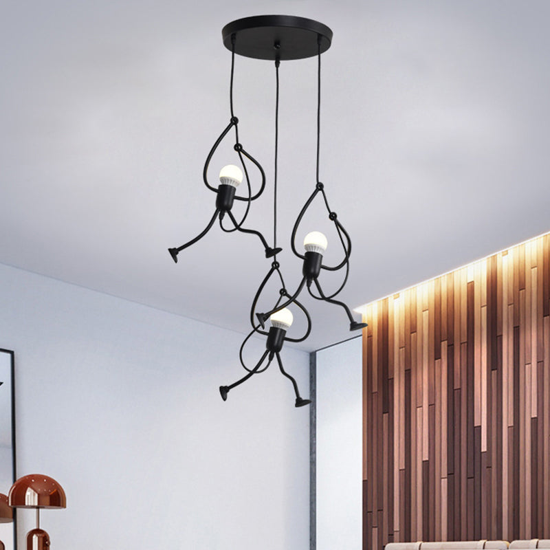 Black Exposed Bulb Down Lighting Pendant Industrial Metal Dinning Room Hanging Ceiling Light