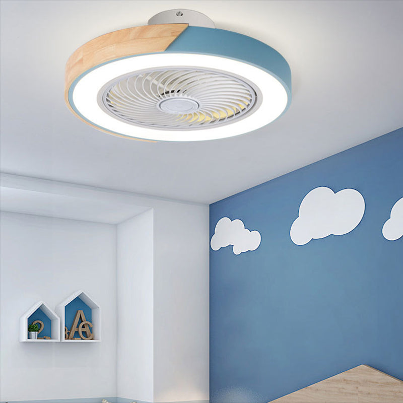 Éclair de ventilateur de plafond rond à colorblock rond