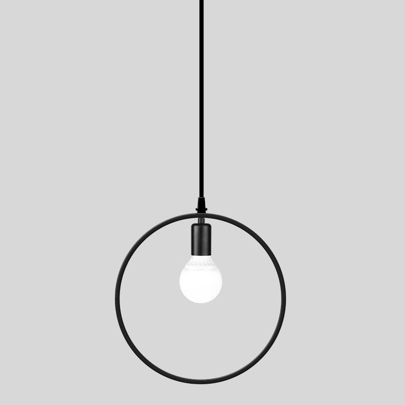 Light de plafond géométrique de style loft Metal pendant suspendu en noir