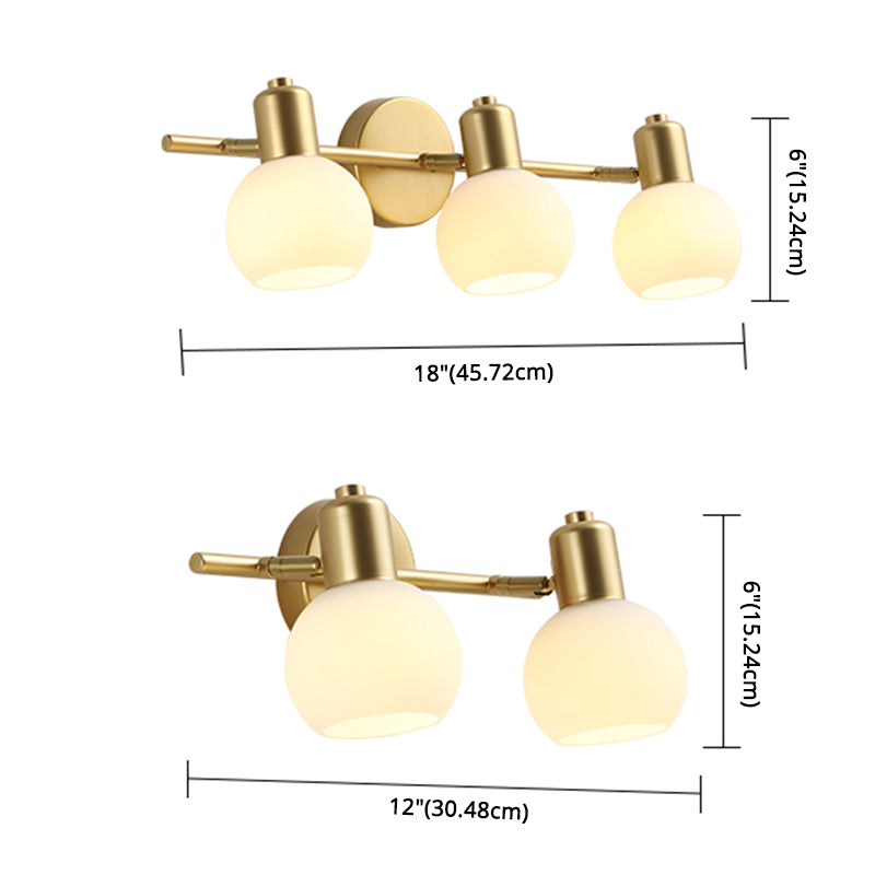 Globe Globe Vanity Sconce Lights Milk en verre mural mural pour salle de bain