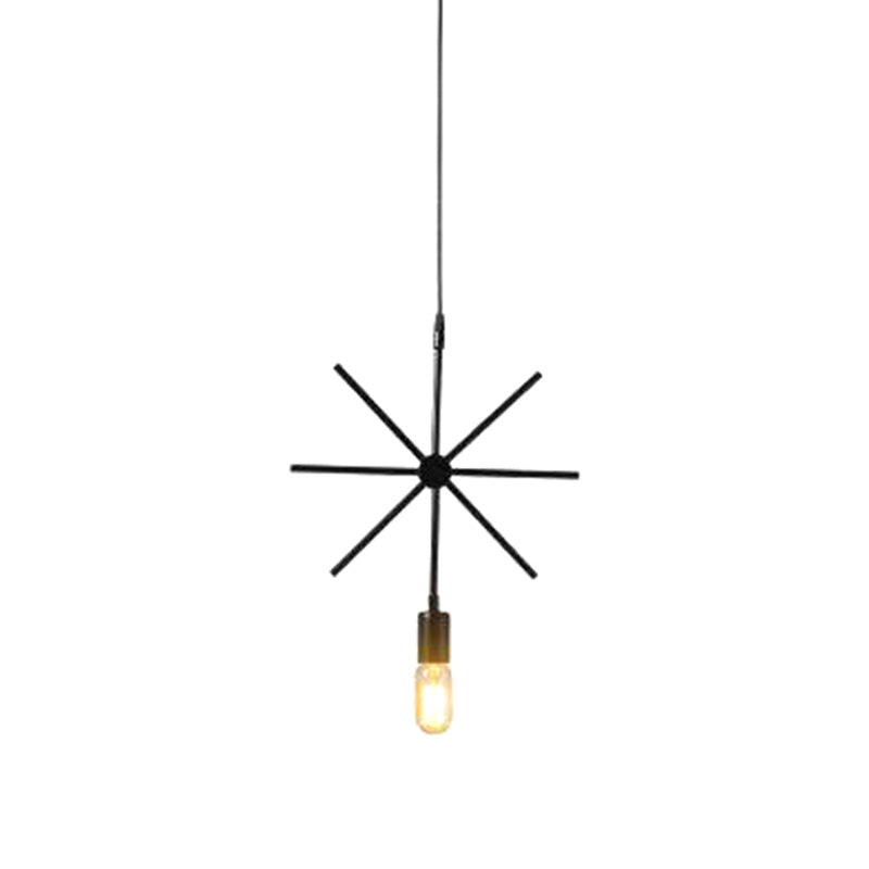 Metal Black Ceiling Lighting Fixture Geometric Loft Style Pendant Lighting Fixture