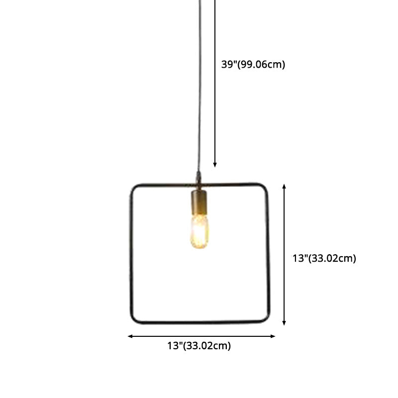 Accesorio de iluminación de techo negro de metal con accesorio de iluminación colgante de estilo loft geométrico