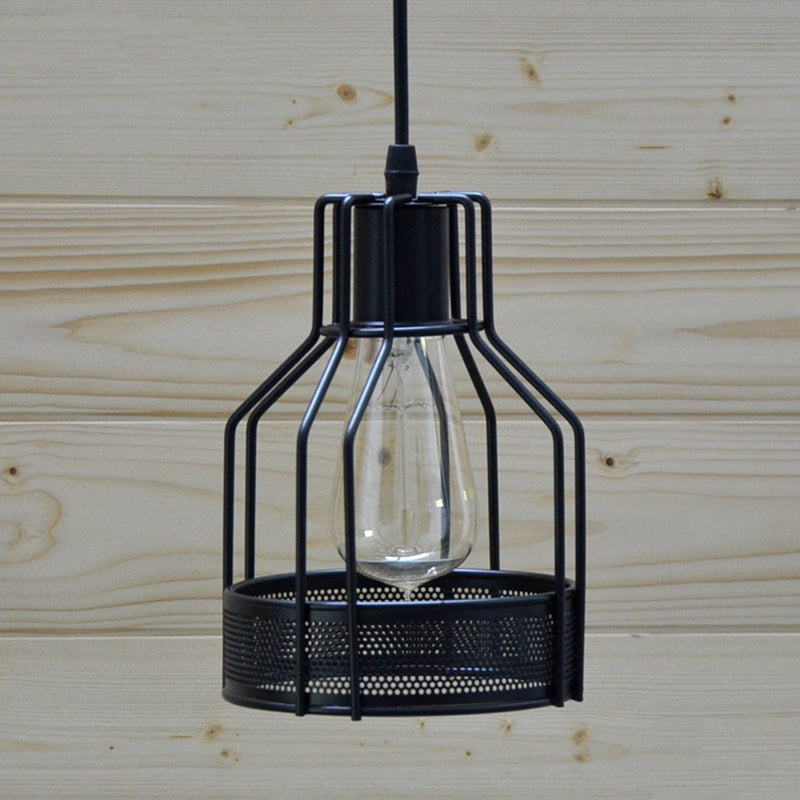 Industrial Classic Single Pendant Light Wrought Iron Hanging Lamp for Interior Spaces