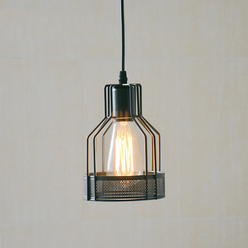 Industrial Classic Single Pendant Light Wrought Iron Hanging Lamp for Interior Spaces