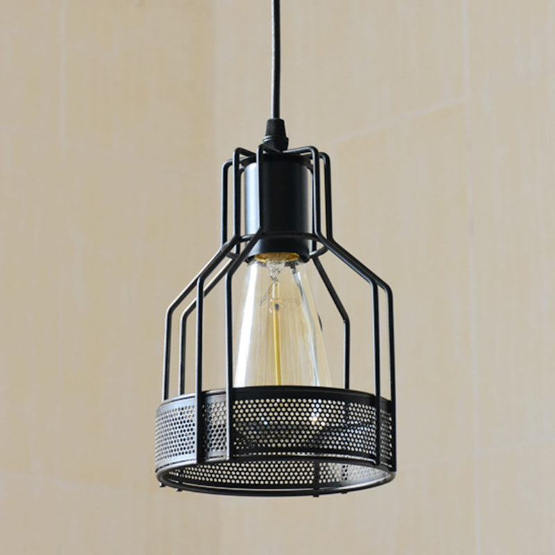 Industrial Classic Single Pendant Light Wrought Iron Hanging Lamp for Interior Spaces