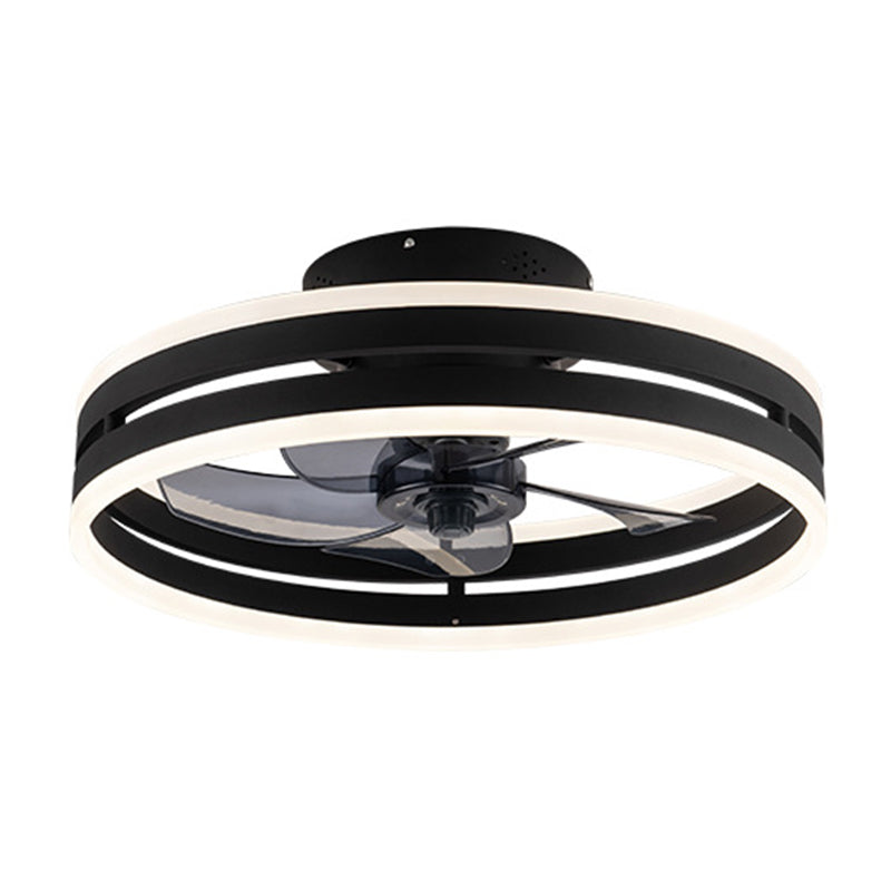 Acrylic Loop Shaped Fan Lamp Simplicity LED Semi Flush Mount Ceiling Light Fixture for Bedroom