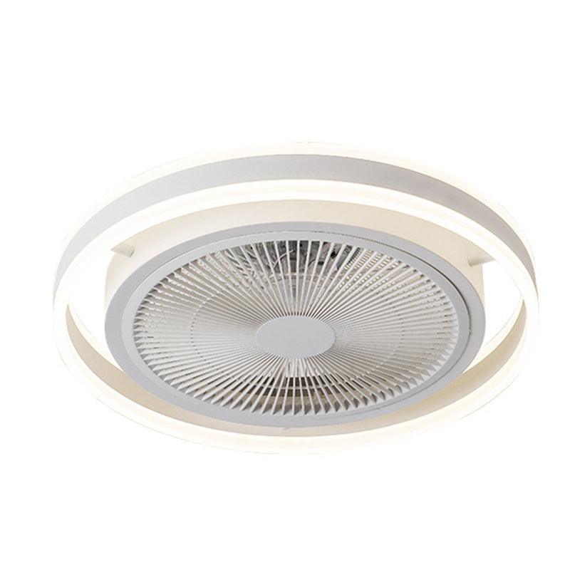 Camera da letto rotondo a filo a filo acrilico lampada ventilatore a soffitto a LED minimalista con telecomando