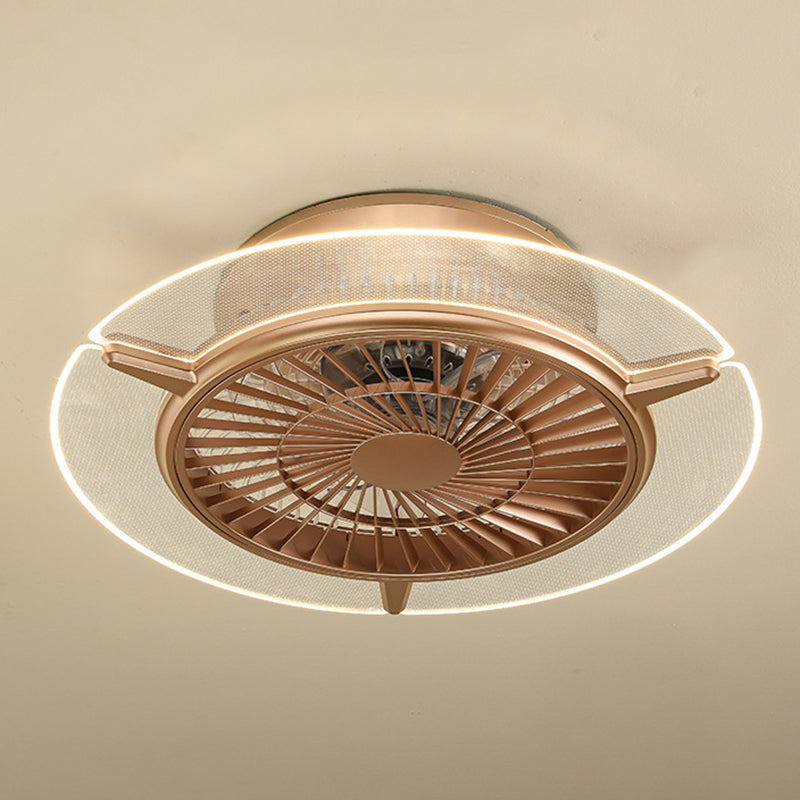 Ventilateur de plafond à chasse d'eau en forme de disque rose éclair