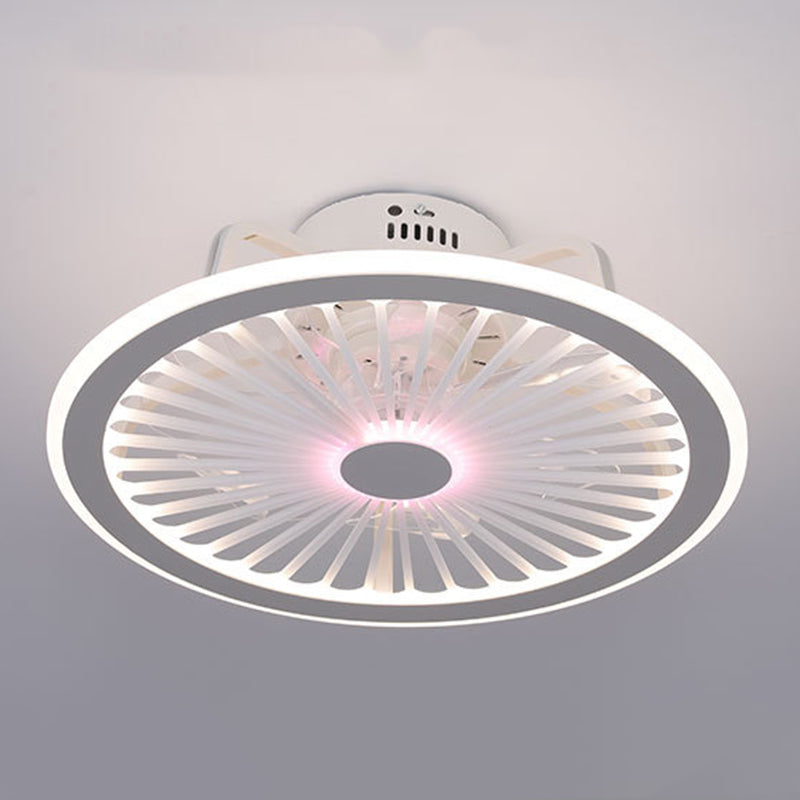 Lampada a ventola del soffitto del soggiorno rotondo Metallic MODERN LED SEMI FLUSH LAMO