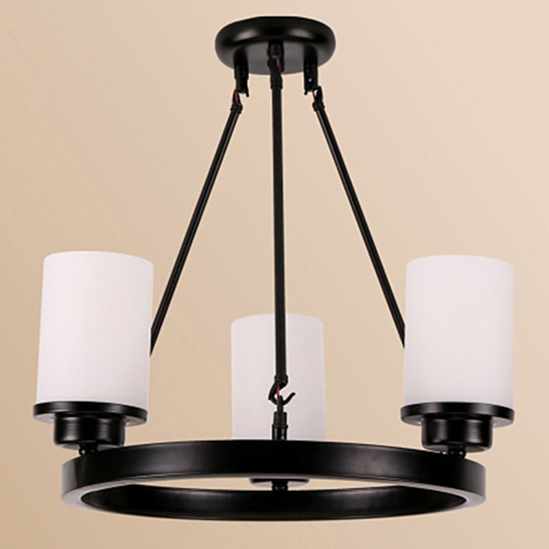 Luminaire lustre noir en verre