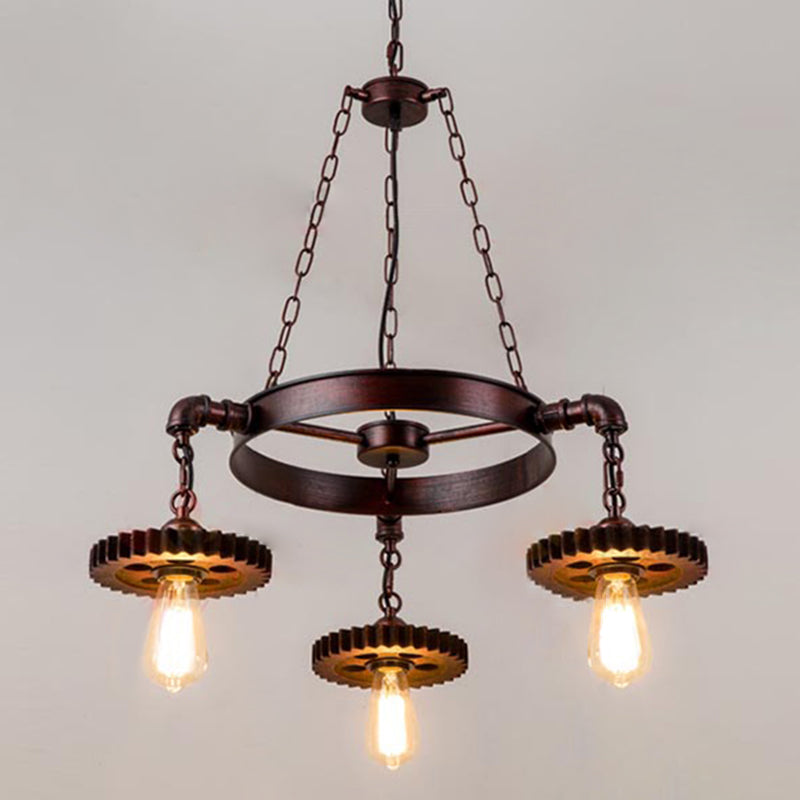 Bare Bulb Chandelier Light Fixture Industrial Metal Pendant Lighting for Restaurant