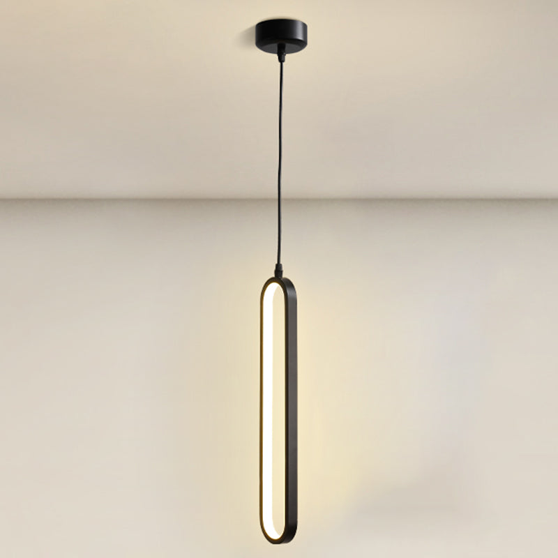 Luz de colgante colgante geométrico de estilo moderno de metal LED de techo colgante negro