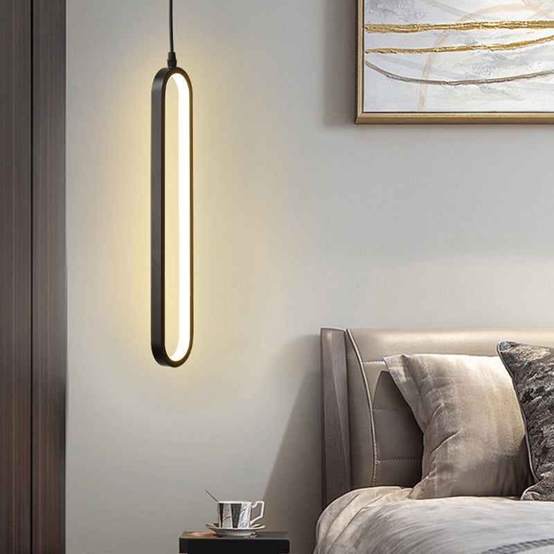 Luz de colgante colgante geométrico de estilo moderno de metal LED de techo colgante negro