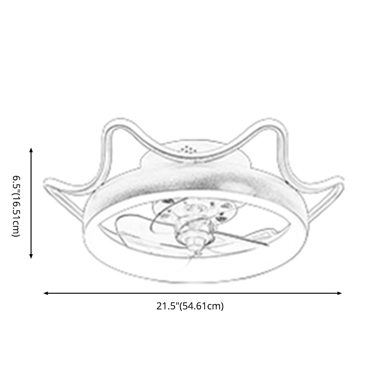 Lámpara de montaje de metal de metal en forma de corona lámpara de ventilador led al ras del led para dormitorio