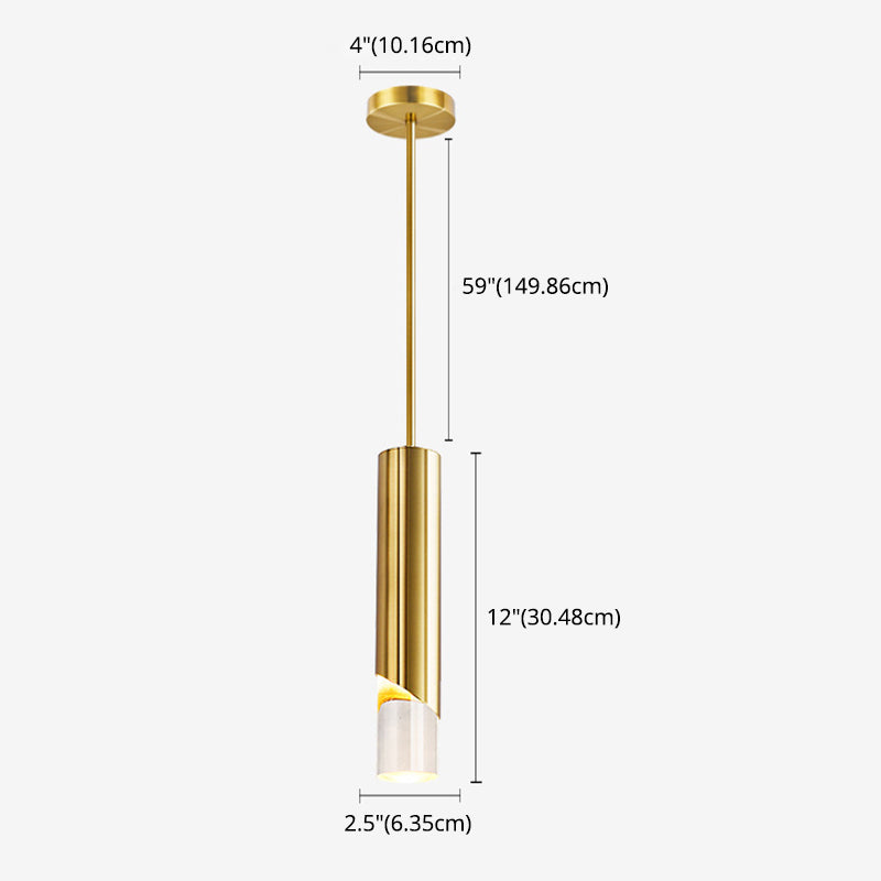 Pendre à LED cylindrique en acrylique dans la lampe suspendue en fer forgé de style créatif moderne pour chambre à coucher