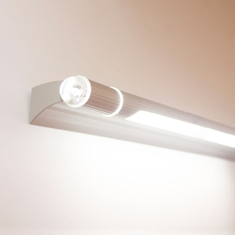 Lámpara de montaje de pared de aluminio plateado apliques de luz de pared de tocador contemporáneo para el baño