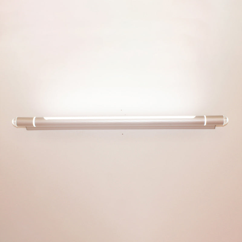 Lámpara de montaje de pared de aluminio plateado apliques de luz de pared de tocador contemporáneo para el baño